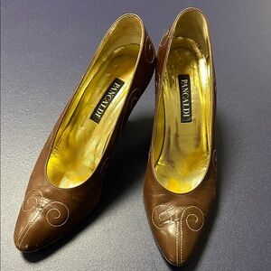 Pancaldi Brown Leather Women's Heels